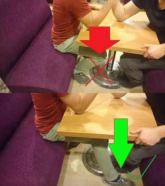 Bilek güreşinde ayağınız ileride olsun
