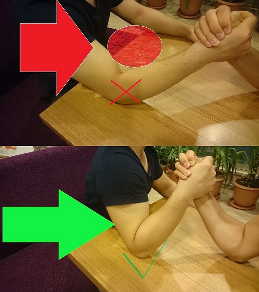 Bilek güreşinde dirseğinizin açısını daraltın