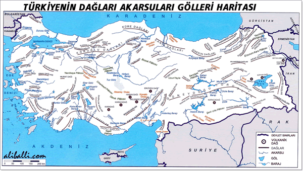 Dağlar, Akarsular, Göller, Barajlar