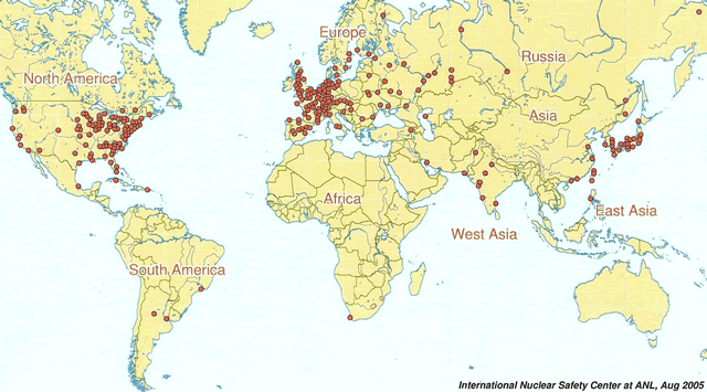 Dünyada yer alan nükleer santraller