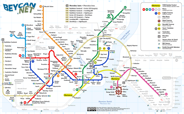 İstanbul Metro ve Metrobüs Durakları