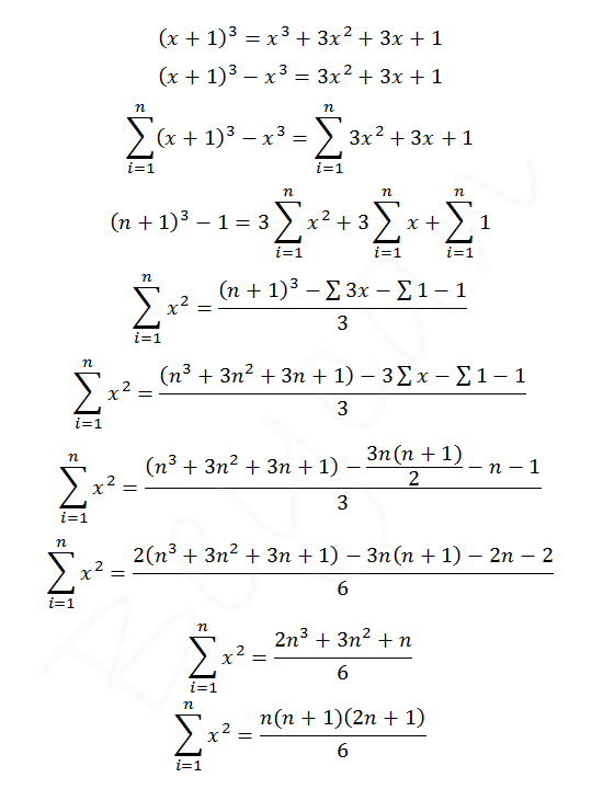 bir den n e kadar olan sayıların kareleri toplamının bulunması