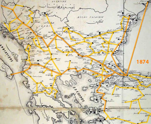 Osmanlı teşgraf ağı, 1874