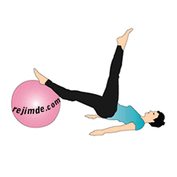 Pilates Topu ile Bacak Kaldırma
