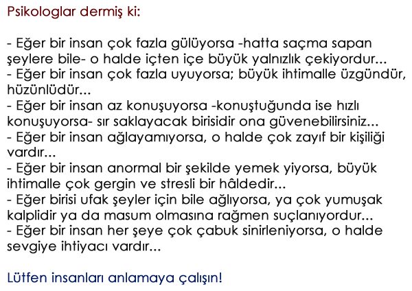 psikologların ne anladıkları
