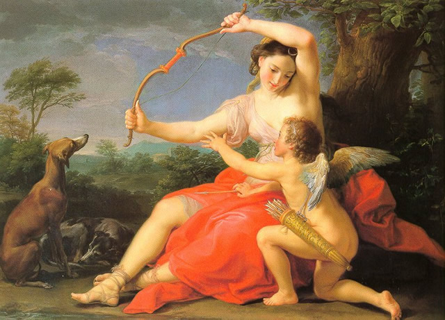 pompeo girolamo batoni - diana and cupid