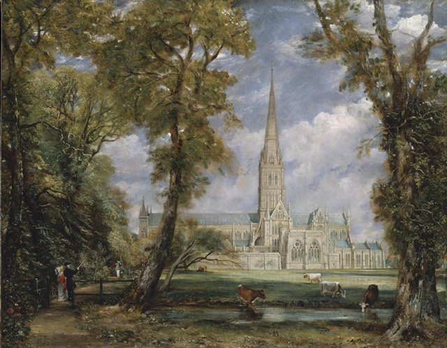 john constable - salisbury cathedral from the bishops grounds