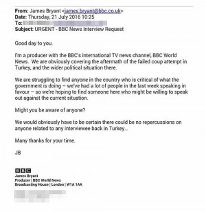 BBC fikirlerini paylaşmak için 'darbe yanlıları'nı arıyor