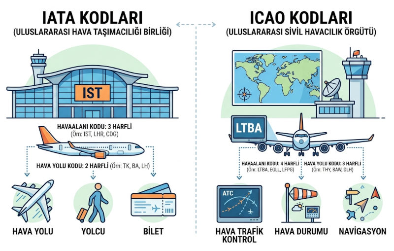 Havacılıkta kullanılan IATA ve ICAO kodları ne anlama gelir Havacılıkta kullanılan IATA ve ICAO kodları ne anlama gelir